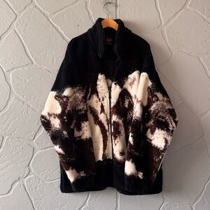 Vintage Mazmania Fleece Jacket Abstract Western Print Full Zip Large USA